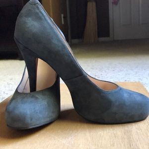 Talbots grey suede platform heels